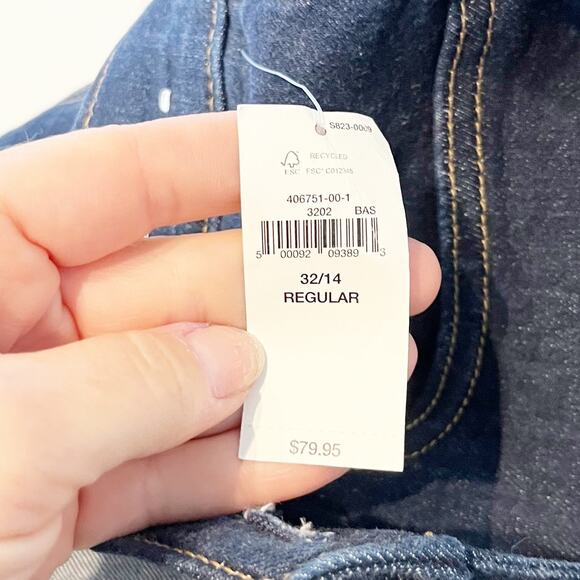 GAP High Rise 70s Flare Leg Jeans Dark Wash Blue 32 / 14 - Picture 4 of 12